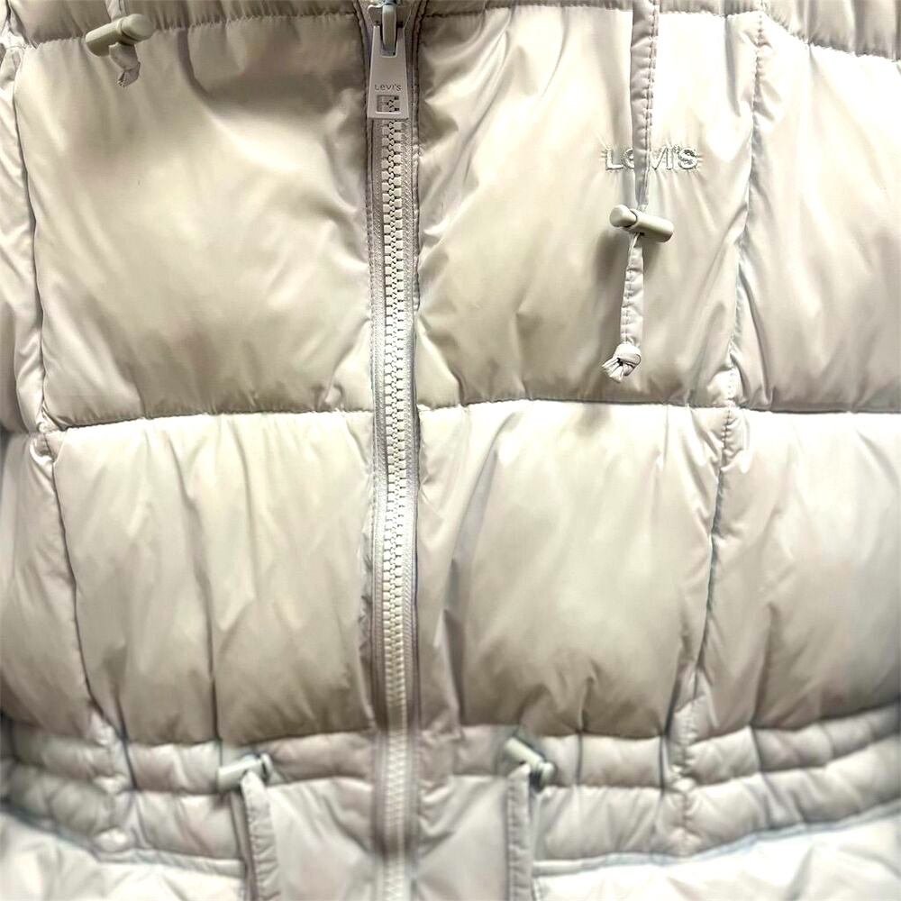 Levi's Powder Blue Megan Puffer Jacket with Hood Size L - Picture 2 of 6